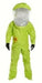 Dupont TK587S lime yellow encapsulated suit against white background