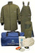 Green, blue, white National Safety Apparel Enespro KIT4SCLT40NGLF Lift Front Arc Flash Hood Kit on white background