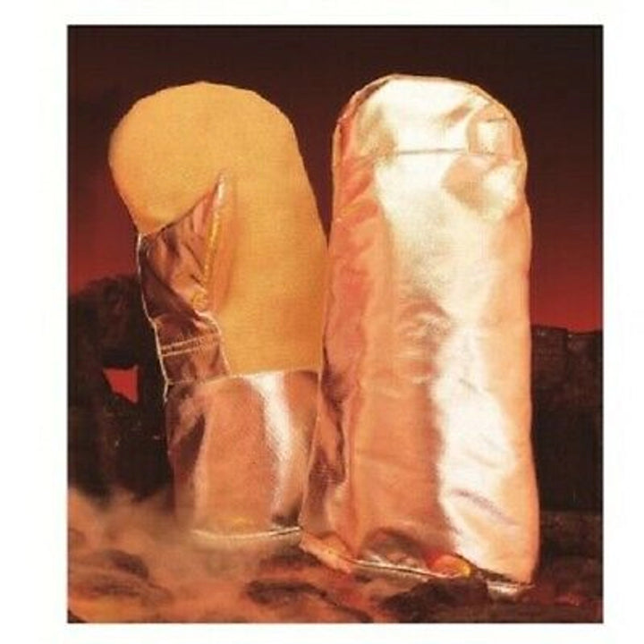 Silver LAKELAND 740AGP Insulated Proximity Mitts of Aluminized Glass Fiber